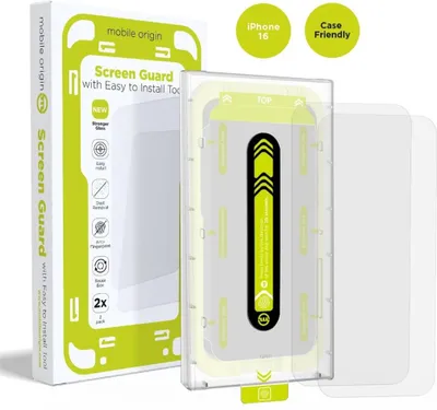 Immagine prodotto di Protezione dello schermo di Mobile Origin con applicatore facile 2 pacchetti iPhone 16