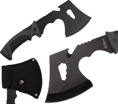Zdjęcie produktu dla Lekki Toporek Survivalowy 3W1 Klucze Oczkowe Ostrze Do Cięcia Lin + Etui