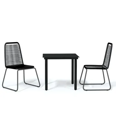 Produktbild von vidaXL 3-tlg. Garten-Essgruppe Schwarz