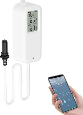 Produktbild von Emylo WiFi -Thermometer, Smart -Kühlschrank -Thermometer -App -Monitor, Datenexport ℉/℃, Hygrometer im Freien im Freien im Freien, Aquarium, Kühlschra