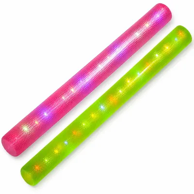 Produktbild von Schwimmnudel 2er Set aufblasbar mit LED Licht, Pool Spielzeug für Kinder & Erwachsene, PVC Schwimmhilfe für Pool, Strand & Sommer