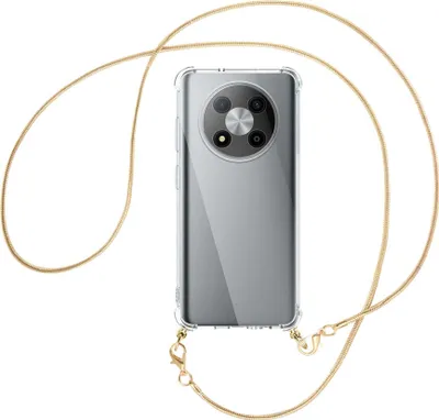 Produktbild von Handykette Backcover-Schutzhülle mit Band (Metall goldfarben) für ZTE Blade A73 5G (6.52'') - goldfarbene Snake-Kette