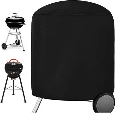 Immagine prodotto di Coperchio per barbecue rotondo - Coperchio impermeabile resistente 73 x 71 cm - Tessuto Oxford - Con coulisse DHKBC73EU-4BKV1 Coperchio per barbecue rotondo