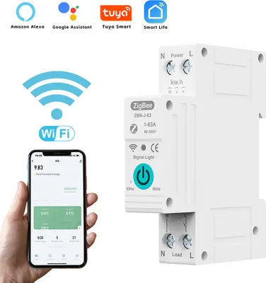 Obrázek produktu pro TUYA ZigBee Smart Circuit Breaker Dálkové ovládání Hlasové ovládání Spínač Domácí bezdrátový mobilní telefon APP Connect Circuit Breaker Kompatibilní s Google Assistant a Amazon Alexa