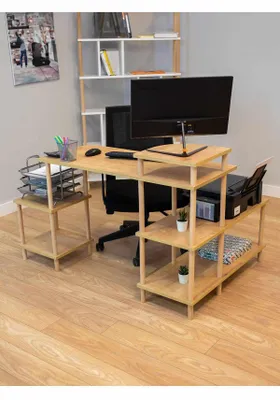 Produktbild von Skye Decor, Hochwertiger Schreibtisch (140 cm) in Saphir-Eiche, 100% Melamin, 18 mm