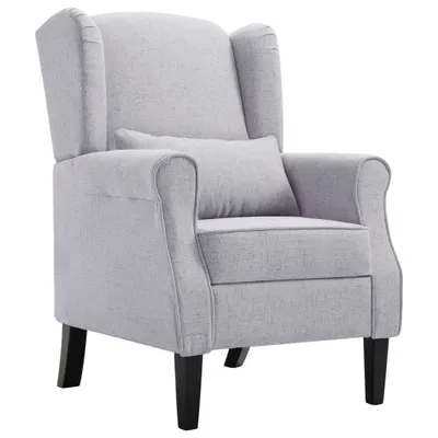 Image de vidaXL Fauteuil gris clair Tissu