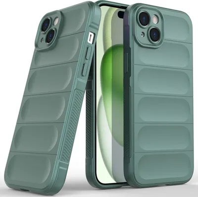 Produktbild von iPhone 15 Plus Hülle, Weich TPU Silikon Stossfest Anti-rutsch Schutzhülle für iPhone 15 Plus Grün