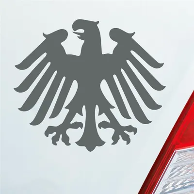 Produktbild von Auto Aufkleber Bundesadler Deutschland Heimat GER 11,5x10 cm Grau Sticker Heckscheibenaufkleber