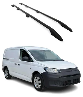 Image de Barres de toit longitudinales pour VW Caddy Maxi 2020-2025 L2 Long Alu Noir