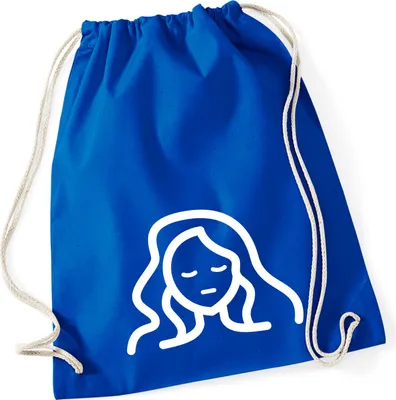 Produktbild von Huuraa Turnbeutel Jungfrau Sternzeichen Symbol 12 Liter Bright Royal Baumwolle Rucksack Geschenkidee