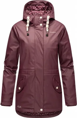 Produktbild von Navahoo Damen Regen Jacke Parka Wasserdicht Gefüttert Funktionsjacke Ocean Heart Wine Gr. 36 - S