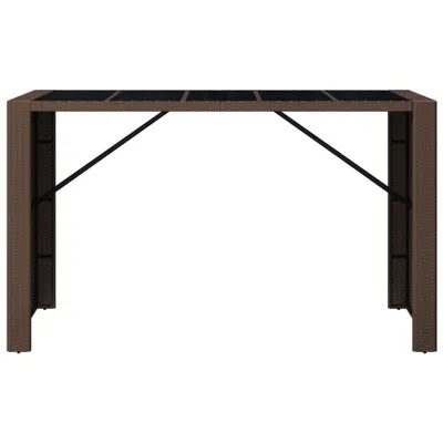 Produktbild von " "Esstisch/Outdoor Tisch - Bartisch - moderne Design - Balkontisch - mit Glasplatte Braun 185x80x110 cm Poly Rattan NeuMöbel 4291203