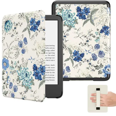 Image de Étui MoKo pour Kindle 6" (11e génération, 2024/2022), blanc/bleu