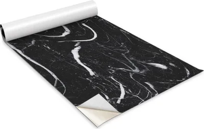 Immagine prodotto di Pellicola autoadesiva per mobili - pellicola decorativa - mobili da tavolo - tagliabile su misura - marmo nero - 100 x 50 cm