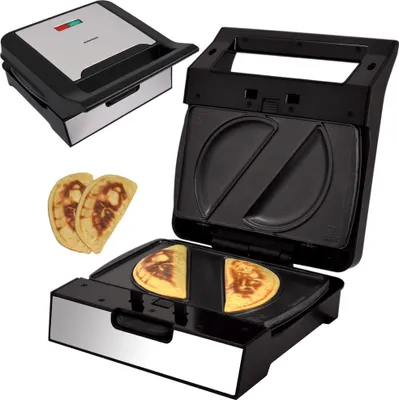 Produktbild von Syntrox Germany Kontaktgrill XXL Plovas – Panini Maker, Elektrogrill mit Keramikbeschichtung, 1800 Watt, abnehmbare Grillplatten (Teigtaschen)