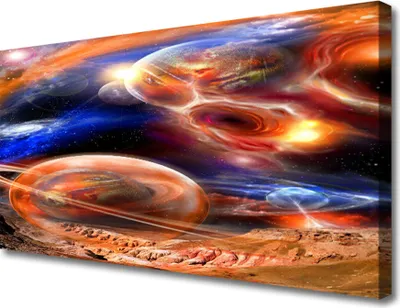 Produktbild von Tulup Leinwand-Bilder 100x50 Wandbild Canvas Kunstdruck Abstrakt Weltall