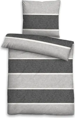 Produktbild von Biberna Melange Flanell-Wendebettwäsche 0840506-017 Größe 135x200 cm, sturmgrau