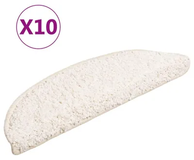 Zdjęcie produktu dla vidaXL Podkładki pod stopy 10 szt. 56x17x3 cm białe półokrągłe