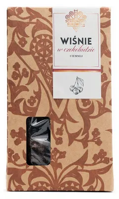 Zdjęcie produktu dla Wiśnie w gorzkiej czekoladzie 100g - Schronisko Bukowina