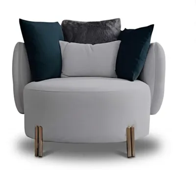 Zdjęcie produktu dla Fotel i puf w stylu japońskim, nowoczesny design.
