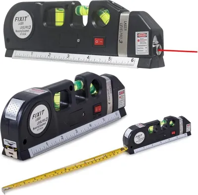 Produktbild von Laser Wasserwaage Multifunktion Lineal Maßband Kreuzlinienlaser Entfernungsmesse