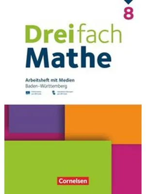 Obrázek produktu pro Dreifach Mathe 8. Schuljahr - Baden-Württemberg - Arbeitsheft mit Medien und Lösungen