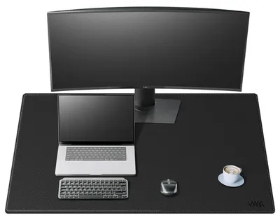 Immagine prodotto di Tappetino per scrivania, dimensioni 100 x 60 cm, nero, effetto pelle