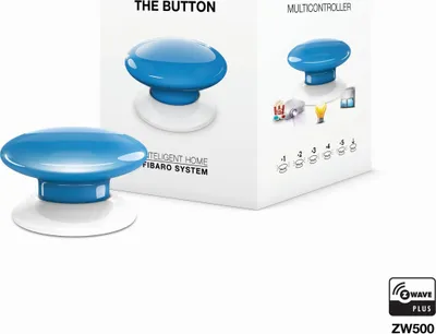 Obrázek produktu pro Fibaro The Button, Bezdrátový, Budík, Modrá, 50 m, 868.4/869.8 MHz, 1 kusů