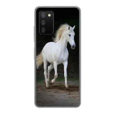 Produktbild von MuchoWow® Handyhülle Schutzhülle Hülle für Samsung Galaxy A03s Pferde - Sand - Dunkel Silikon Softcase Handy Hülle - Schutz