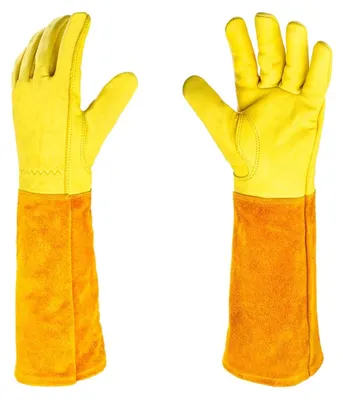 Produktbild von Gartenhandschuhe L, Leder Gartenarbeitshandschuhe, stichfest, für Rosenschnitt