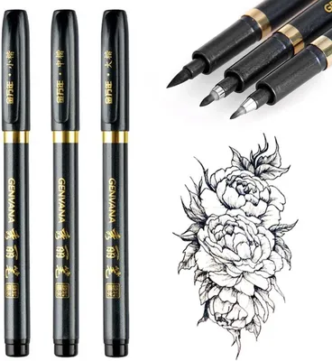 Productafbeelding van Japans kalligrafiepen - Set van 3 - Kalligrafiepen voor Japanse handschrift