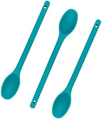 Produktbild von Silikonkochlöffel-Set, 3 Stück, Kunststoff, 30 cm, grün, Kochlöffel, antiaanbakbeschichtung, BPA-frei, FDA-Klasse, Kochlöffel-Set für Rühren, Schöpfen und Mischen