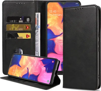 Produktbild von Smartphonica Samsung Galaxy A10 kunstleren hoesje met  magnetische sluiting en pashouders book case - zwart