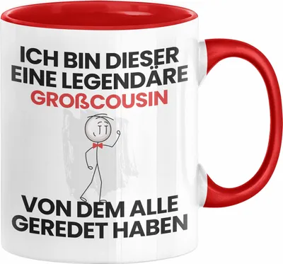 Produktbild von Großcousin Geschenk Tasse Lustige Geschenkidee Geburtstag für Großcousin Ich Bin Dieser Legendäre Großcousin Von Dem Alle Geredet Haben Kaffee-Becher (Rot)