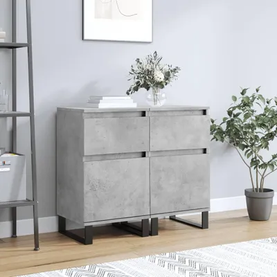 Produktbild von vidaXL Sideboards 2 Stk. Betongrau 40x35x70 cm Holzwerkstoff