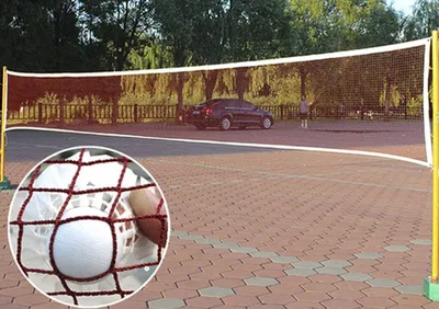 Produktbild von Famanu Tragbares Tennisnetz für Außen - Badmintonnetz - Volleyballnetz - 61 m x 0,76 m - Netzübergang 25 x 25 cm