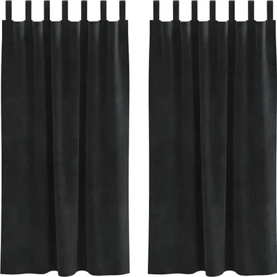 Zdjęcie produktu dla vidaXL Zasłony zaciemniające 2 szt. czarne 140 x 175 cm aksamitne