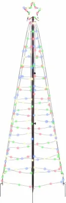 Image de vidaXL Arbre de Noël LED avec piquets de terre Multicolore 250 cm Fer