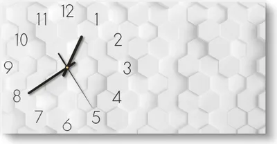 Produktbild von DEQORI Glasuhr 60x30 cm Zahlen '3D-Wabenmuster' Wanduhr Glas Uhr Design leise