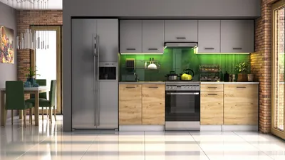 Obrázek produktu pro Kuchyňská linka LUIZA 240x180 - Grafit + dub artisan