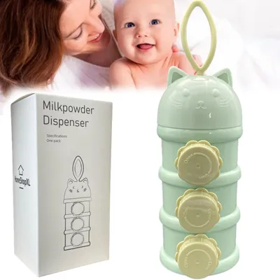 Produktbild von Milchpulverspender Grün- Milchpulver-Dosierboxen Babynahrung - BPA-freie Milchpulver-Aufbewahrungsboxen