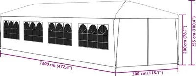 Obrázok produktu pre vidaXL Záhradný stan 3x12 m biely