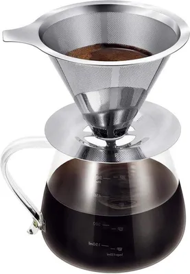 Zdjęcie produktu dla Ekspres do kawy z szklaną karafką o pojemności 600 ml i filtrem ze stali nierdzewnej, na 1–4 filiżanki