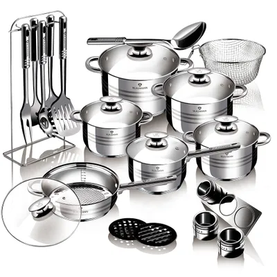 Immagine prodotto di Set di pentole in acciaio inox BLAUMANN 27 pezzi Jumbo Gourmet Line BL-3134