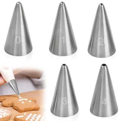 Productafbeelding van Spuitmondjes set van 5 voor het decoreren van taarten en cupcakes