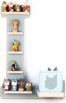 Image de Étagère enfant Lettre L / Suspension pour Tonie Box et Tonie Figures / Étagère d'économie d'espace / H. 54 x W. 38 x D. 19 / Étagère murale pour boîtes à musique Figurines Stockage Inserts magnétiques / Étagère de stockage Bois