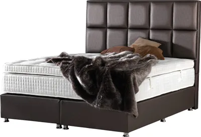 Produktbild von Magnum Braun Polyurethan Set Boxspringbett Set 4 teilig 160x200 cm inkl. Matratze + Topper Hydraulisch Stauraum Doppelbett