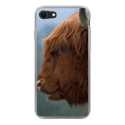 Produktbild von MuchoWow® Handyhülle Schutzhülle Hülle für iPhone 8 Schottische Highlander - Tiere - Nebel Silikon Softcase Handy Hülle - Schutzhaube