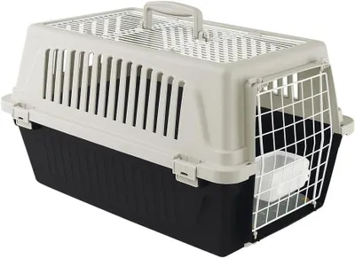 Productafbeelding van Transportbox Kat Hond - Reismand Dier - Veilig Vervoer - Dak Openbaar - 32.5 x 48 x 29 cm - Grijs