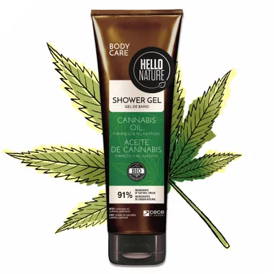 Produktbild von Duschgel Duschbad Herren Damen Cannabis Shower Gel Waschmittel mit Hanföl Bio Vegan 250ml